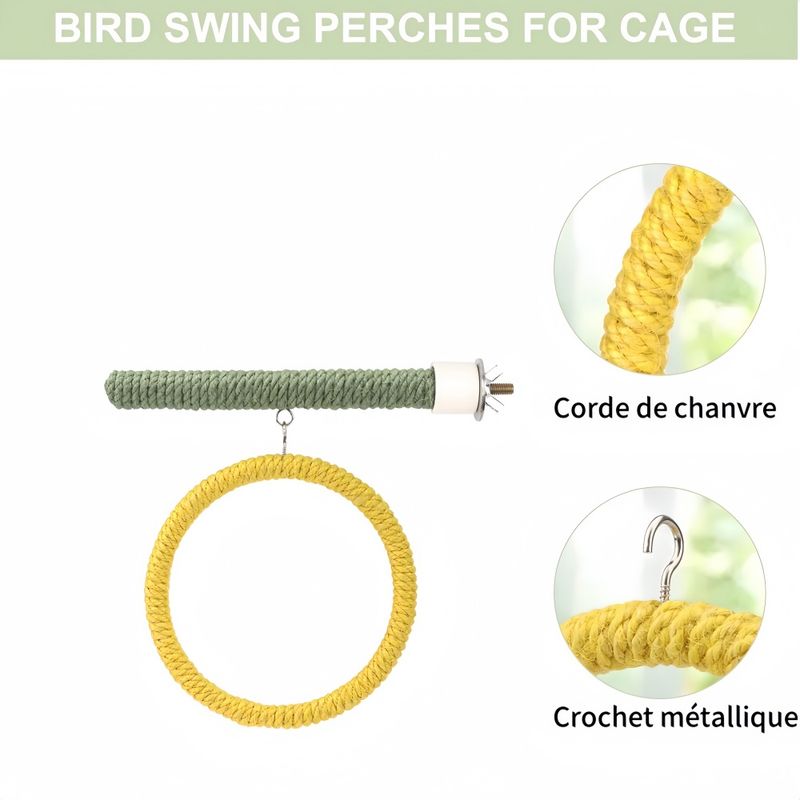 Pawzy Jouet en bois pour perroquet