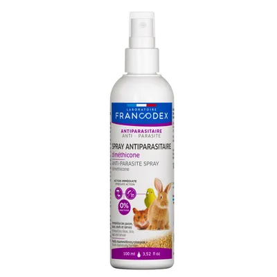 Spray antiparasitaire diméthicone pour petits mammifères et oiseaux