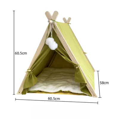 Pawzy Tente lavable pour chat - 4 saisons (Vert)