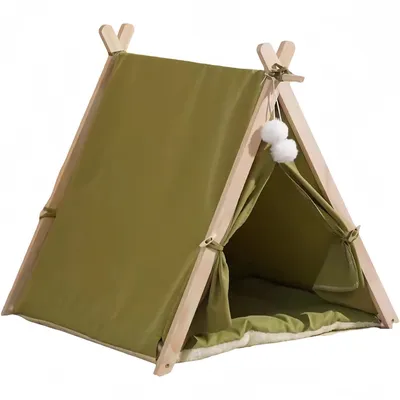 Pawzy Tente lavable pour chat - 4 saisons (Vert)