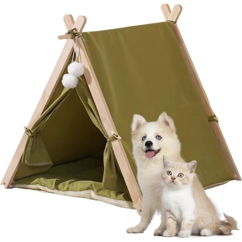 Pawzy Tente lavable pour chat - 4 saisons (Vert)
