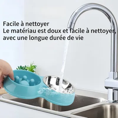 Pawzy Bol d'alimentation ralenti et d'eau pour animaux