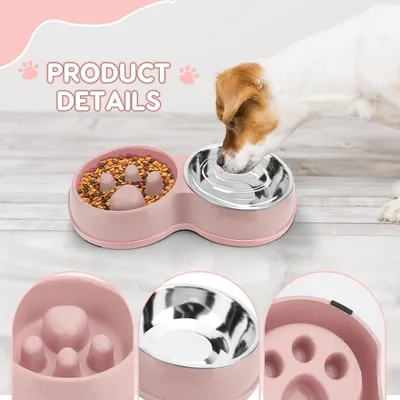 Pawzy Bol d'alimentation ralenti et d'eau pour animaux