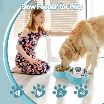 Pawzy Bol d'alimentation ralenti et d'eau pour animaux