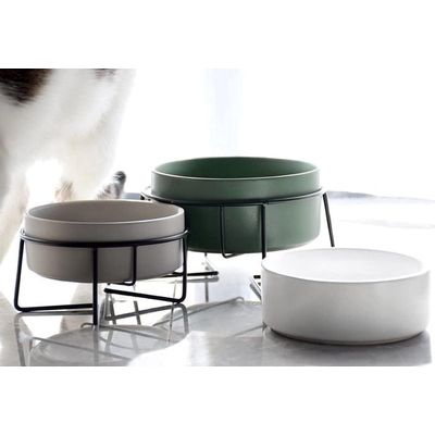 Gamelles rondes pour chat avec support en métal