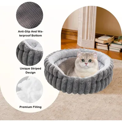 Pawzy Couchage chat douillet - Forme donut pour l'hiver