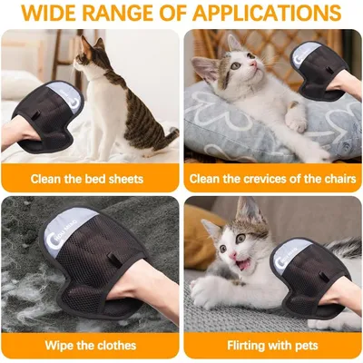 Pawzy Gant épilateur pour chat - Enlève poils sur meubles & vêtements