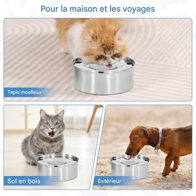 ZooVenture Bebedero a prueba de salpicaduras para perros y gatos