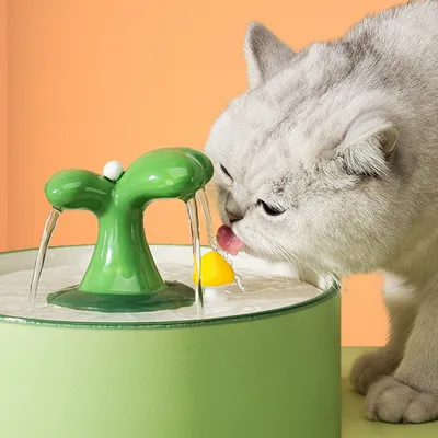 FurryFusion Petite fontaine à eau pour chat en forme de jeune arbre