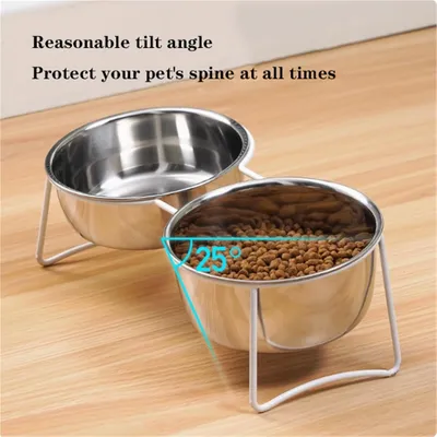 Pawzy Gamelle double bol anti-retournement chien/chat - Inox