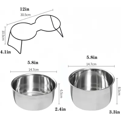 Pawzy Gamelle double bol anti-retournement chien/chat - Inox
