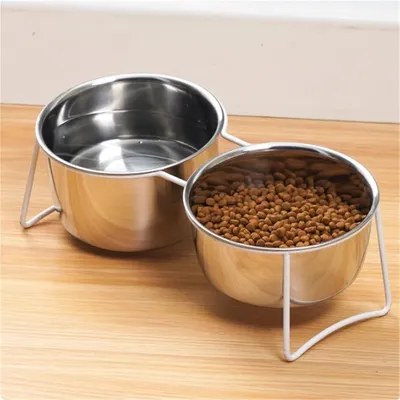 Pawzy Gamelle double bol anti-retournement chien/chat - Inox