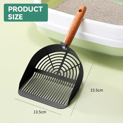 Pawzy Pelle litière chat - métal inox & manche bois