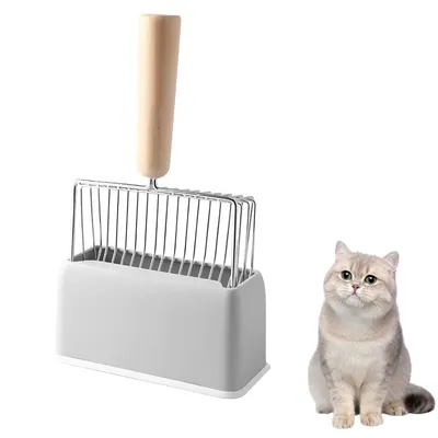 Zoomtopia Pelle à litière en métal avec manche en bois