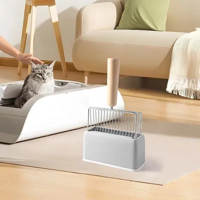 Zoomtopia Pelle à litière en métal avec manche en bois