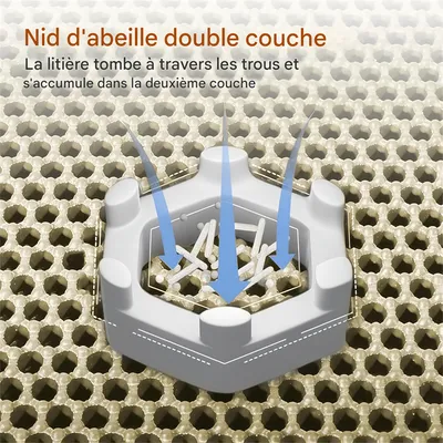 Pawzy Tapis de litière pour chat 60×35CM