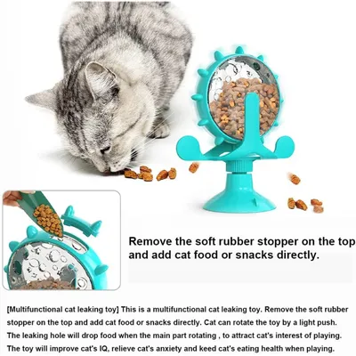 Pawzy Distributeur croquettes tournant pour chat