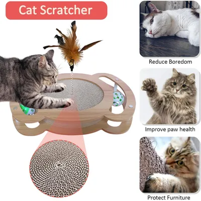 Pawzy Griffoir interactif chat - Sisal naturel + jeu balle ressort