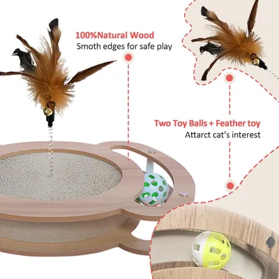 Pawzy Griffoir interactif chat - Sisal naturel + jeu balle ressort