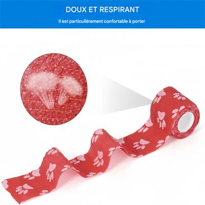 Pawzy Bandage auto - adhésif pour animaux de compagnie 3 articles