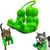 Pawzy Bras musculaires pour chats Vert