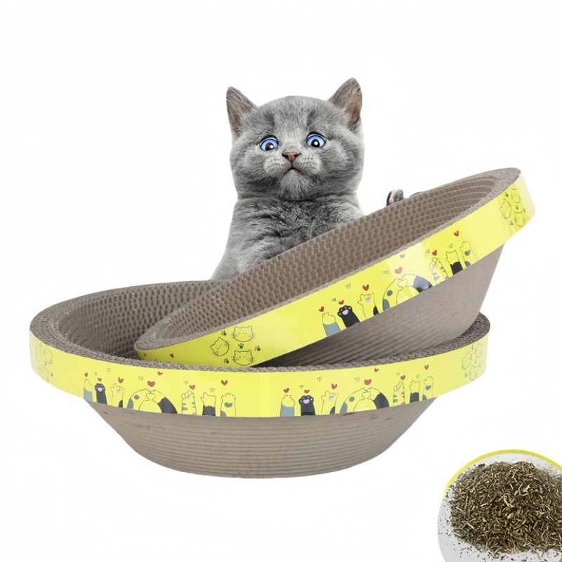 FurryFusion Boîte à griffes pour chat en forme de bol