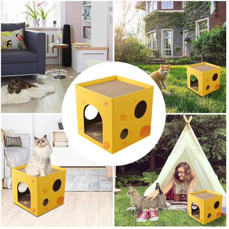 Pawzy Grattoir chat pliable - 2 niveaux carton (35*35*35cm)