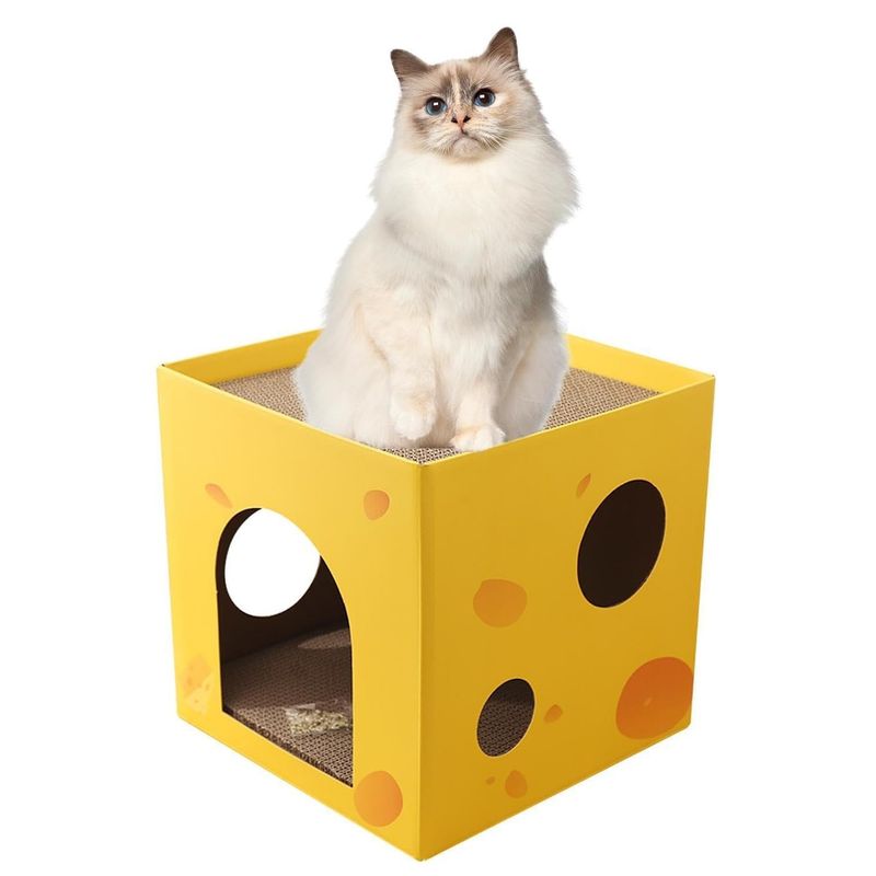 Pawzy Grattoir chat pliable - 2 niveaux carton (35*35*35cm)