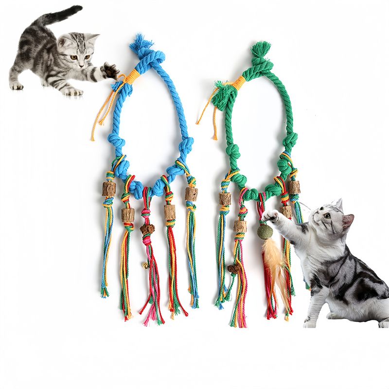 Pawzy Jouet en cordon de cattaignes et de menthe pour chat