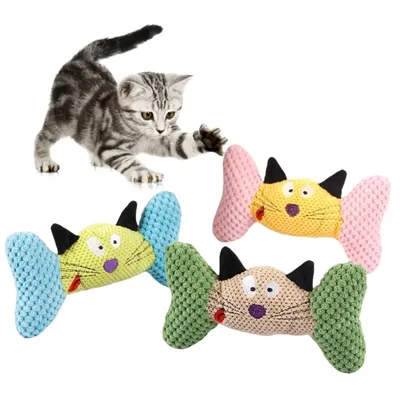 Pawzy Jouet de mâchouillage en peluche pour chats