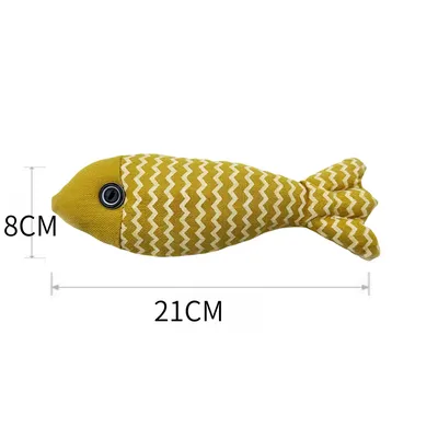 Pawzy Jouet poisson en toile de lin pour chat