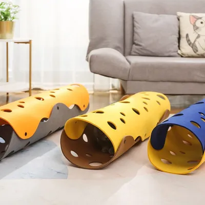 Pawzy Tunnel en feutre pour chat - jouet interactif pliable
