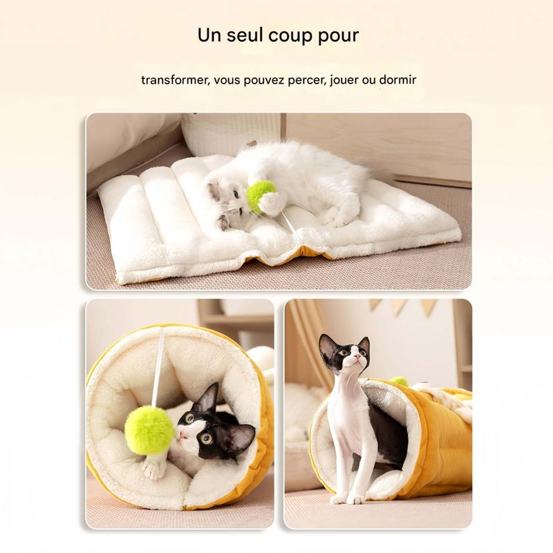 FurryFusion Tunnel pour chat Maison pour chat