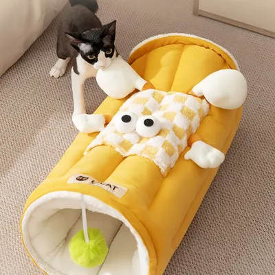 FurryFusion Tunnel pour chat Maison pour chat