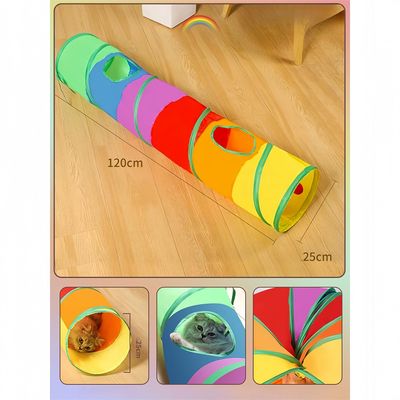 Pawzy Jouet tunnel arc-en-ciel pour chat