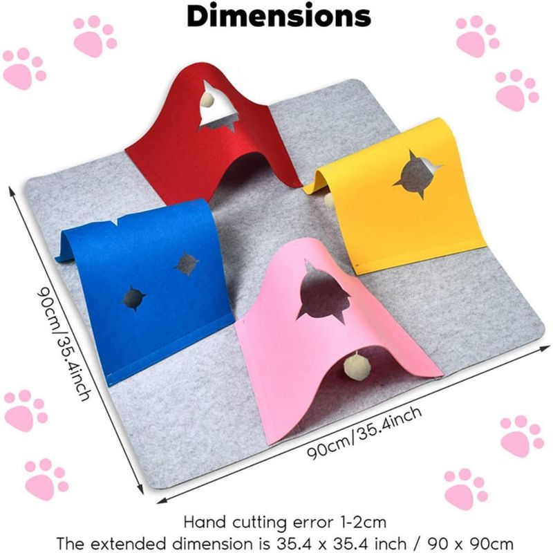 Pawzy Tunnel interactif pour chat - tapis de jeu portable