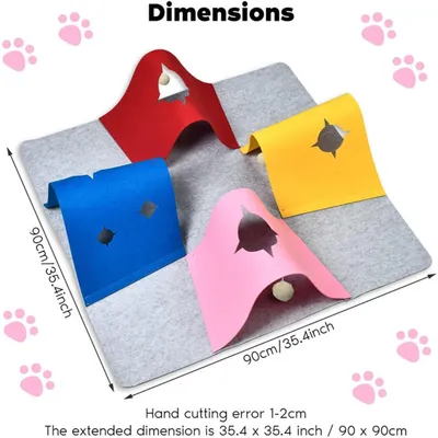 Pawzy Tunnel interactif pour chat - tapis de jeu portable
