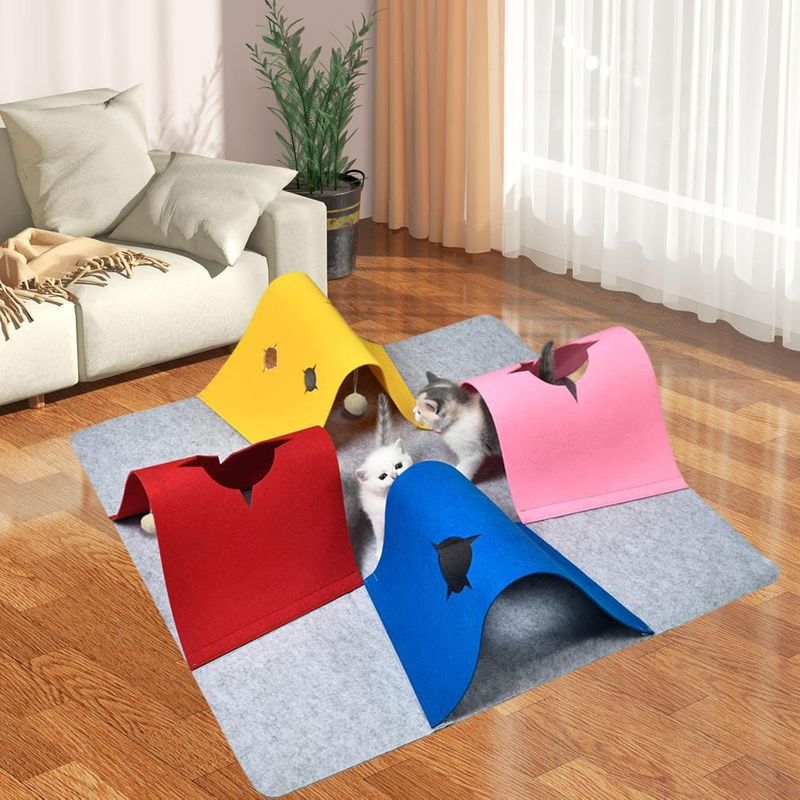 Pawzy Tunnel interactif pour chat - tapis de jeu portable