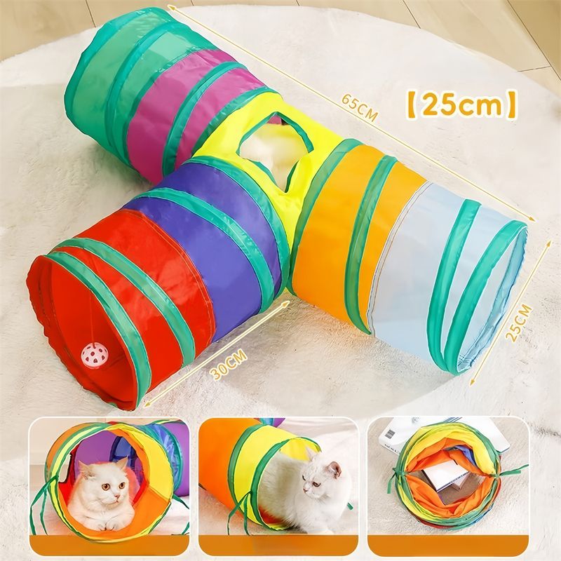 Pawzy Jouet tunnel arc-en-ciel pour chat