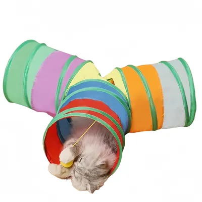 Pawzy Jouet tunnel arc-en-ciel pour chat