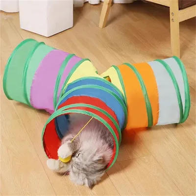 Pawzy Jouet tunnel arc-en-ciel pour chat