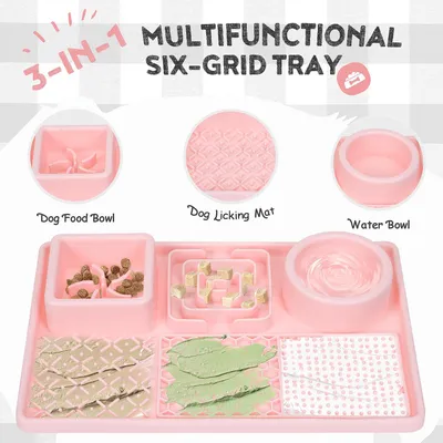 Pawzy apis à lécher antidérapant - Alimentation lente chien (rose)