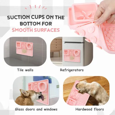 Pawzy apis à lécher antidérapant - Alimentation lente chien (rose)