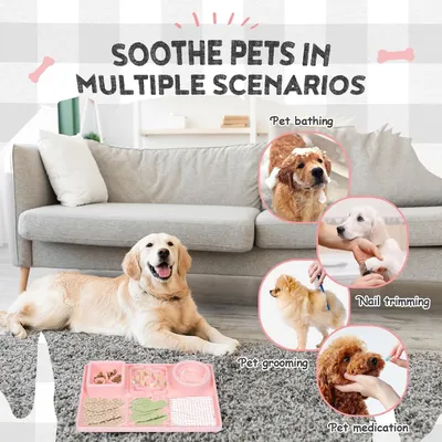 Pawzy apis à lécher antidérapant - Alimentation lente chien (rose)