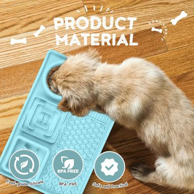 Pawzy apis à lécher antidérapant - Alimentation lente chien (Bleu)