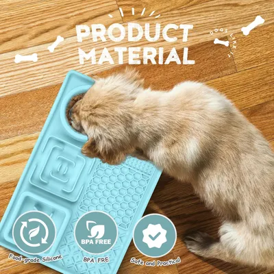 Pawzy apis à lécher antidérapant - Alimentation lente chien (Bleu)