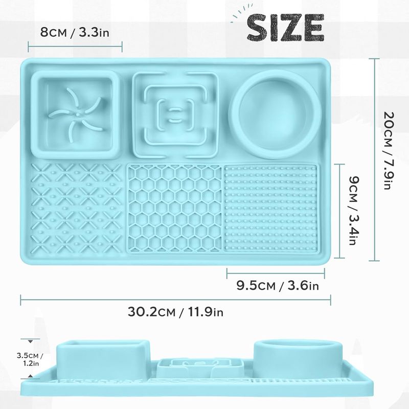 Pawzy apis à lécher antidérapant - Alimentation lente chien (Bleu)