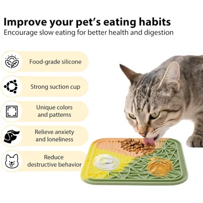 Pawzy Tapis silicone à lécher avec ventouses