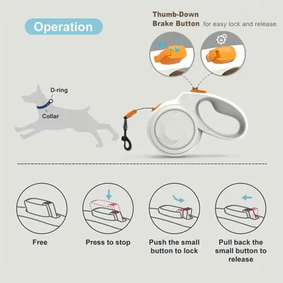 Pawzy Laisse rétractable sans torsion - antidérapante