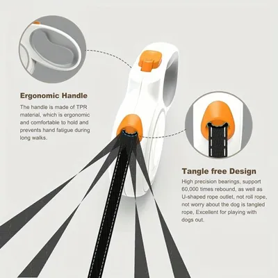 Pawzy Laisse rétractable sans torsion - antidérapante